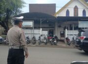Sat Lantas Polres Bima Kota Laksanakan Pengamanan Tempat Ibadah Gereja dalam Rangka Jum’at Agung