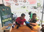 Si Dokkes Polres Bima Kota Gelar Pemeriksaan Kesehatan Gratis dan Bagikan Vitamin untuk Pengemudi Ojek Online