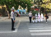 Sat Lantas Polres Bima Kota Laksanakan Rawan Pagi/Strong Point, Wujudkan Kamseltibcarlantas yang Lancar