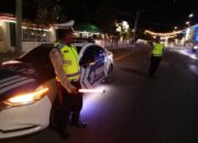 Blue Light Patrol Sat Lantas Polres Bima Kota Sampaikan Imbauan Keselamatan Dan Tertib Berlalu Lintas
