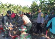 Sinergitas TNI–Polri Menguat, Personel Polsek Suralaga Ikut Gotong Royong TMMD Ke-128 di Paok Lombok
